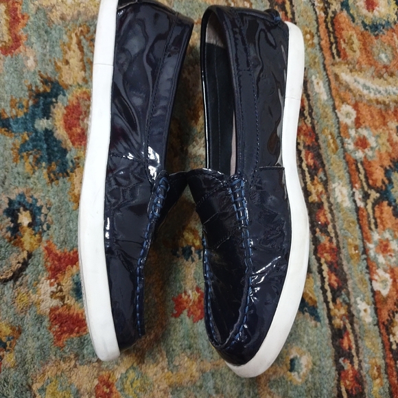 Cole Haan Pinch Maine Classic Loafers Women's Black Wet Shiny Leather Shoes Sz 9 - Picture 3 of 8